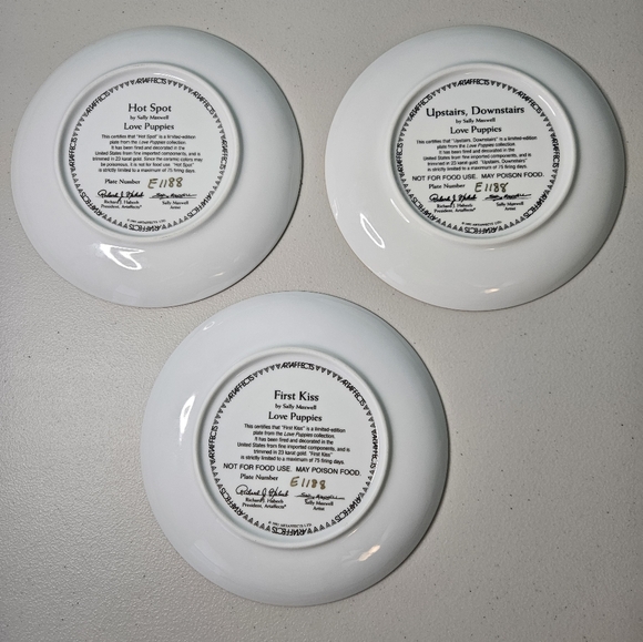 Set of 5 limited edition Love Puppies Plates. - Picture 8 of 10